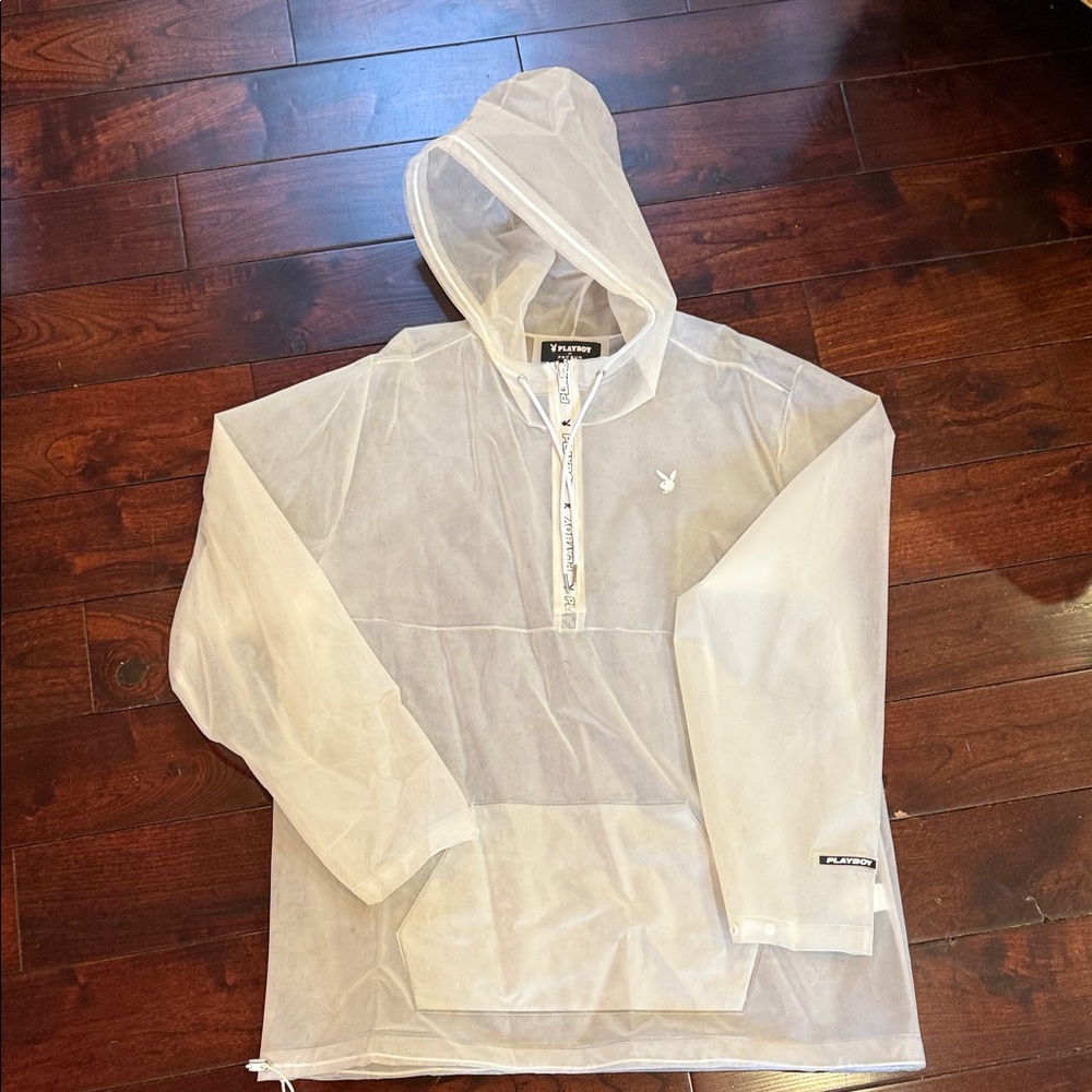 PLAYBOY Sheer White Hooded Jacket - Picture 5 of 6